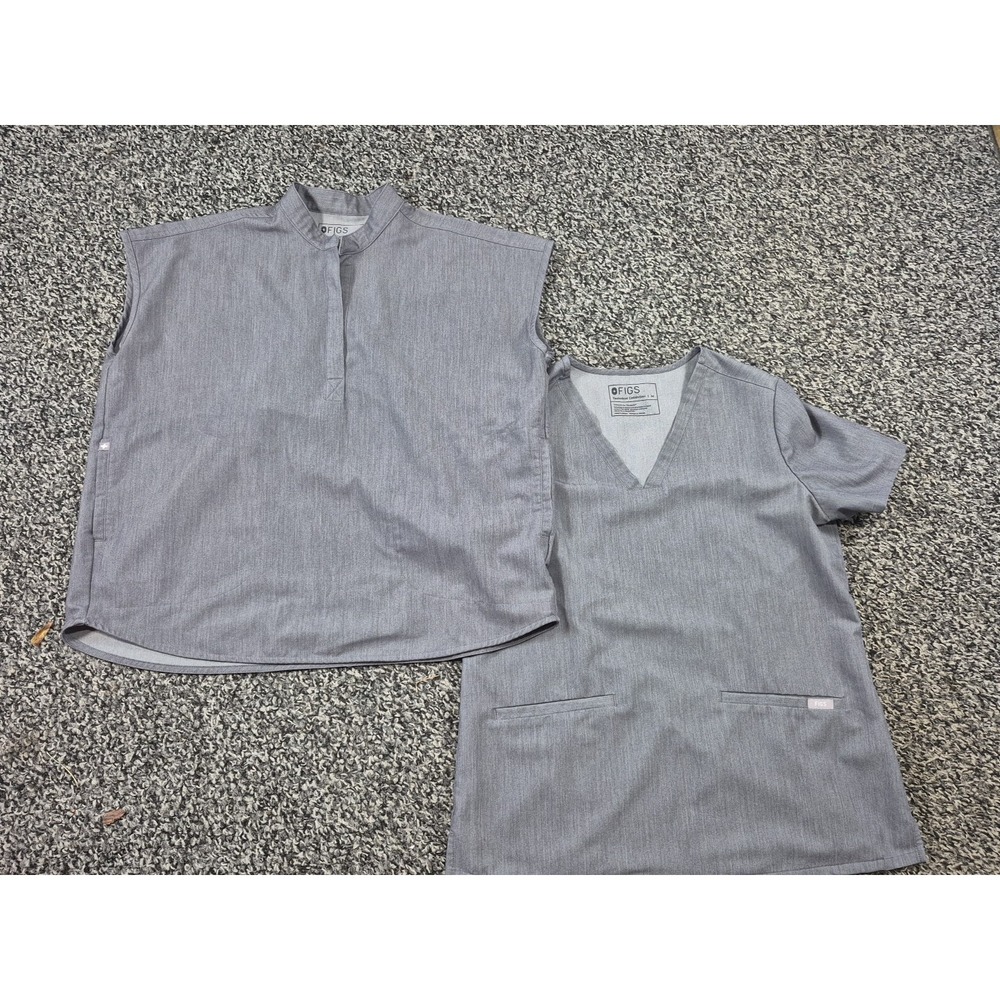 Lot Of 2 Figs Technical Collection Rafaela Oversized Top and‎ Casma 3 Pocket Top